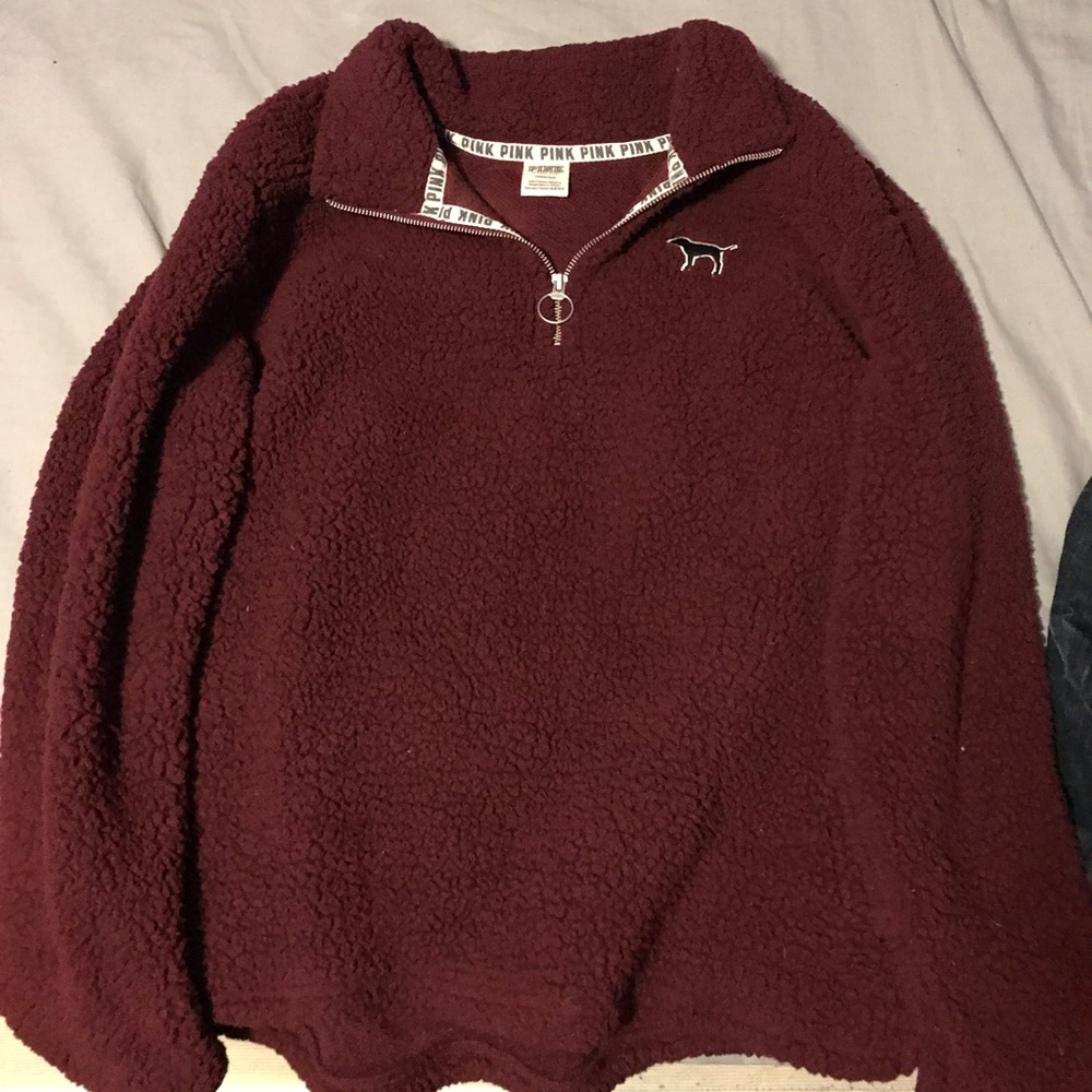 PINK sherpa quarter zip